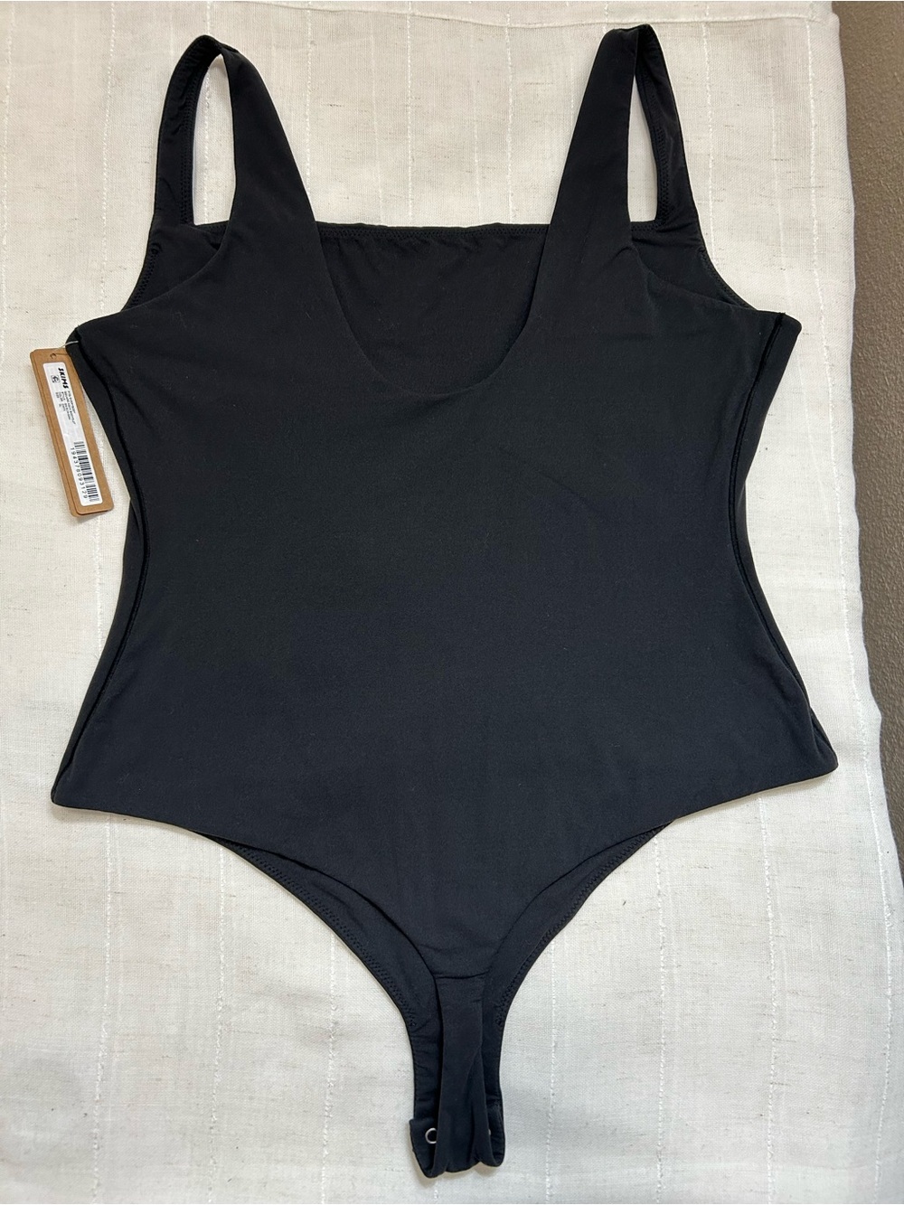 SKIMS FITS EVERYBODY Square Neck Lightweight High Stretch Bodysuit Onyx XL - Picture 6 of 14